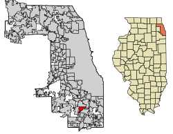 Cook County Illinois Incorporated and Unincorporated areas Hazel Crest Highlighted